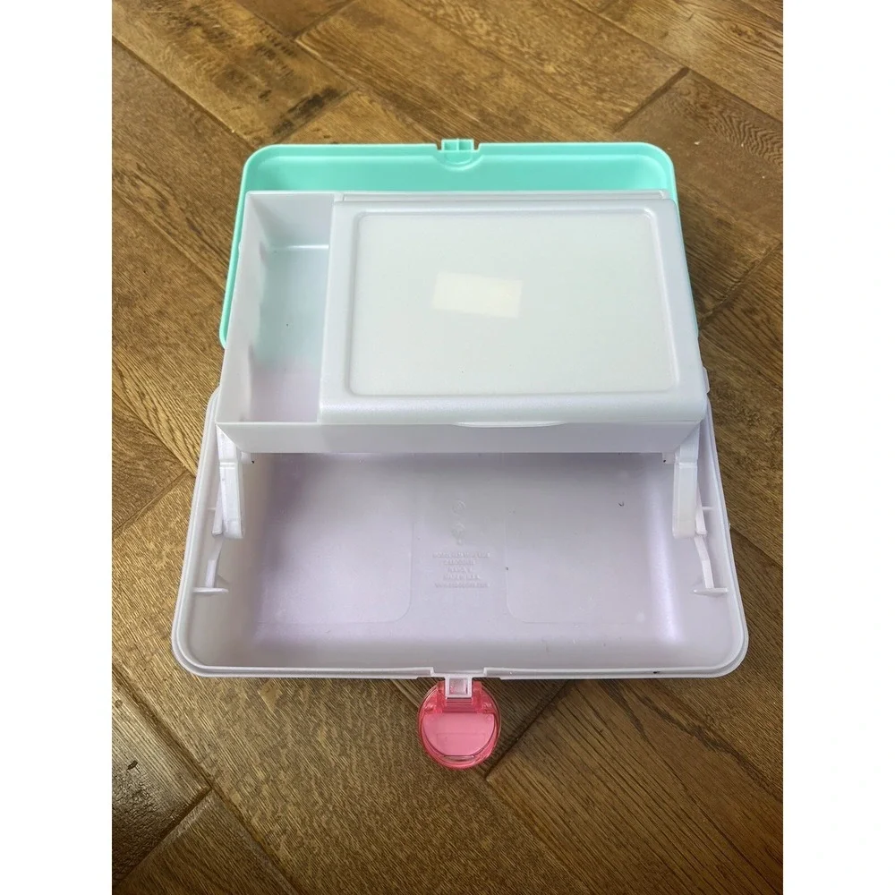 Vintage Caboodles Teal/Pink Makeup Carrying Case Box Model 5626 Mold‎ 4508